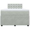 vidaXL Boxspring met matras fluweel lichtgrijs 120x200 cm