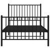 vidaXL Bedframe met hoofd- en voeteneinde metaal zwart 90x200 cm