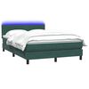vidaXL Boxspring met matras en LED fluweel donkergroen 160x220 cm