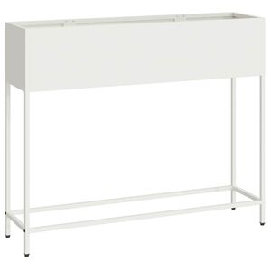 vidaXL Verhoogde Tuin Plantbak Wit 100 x 26 x 82 cm Staal