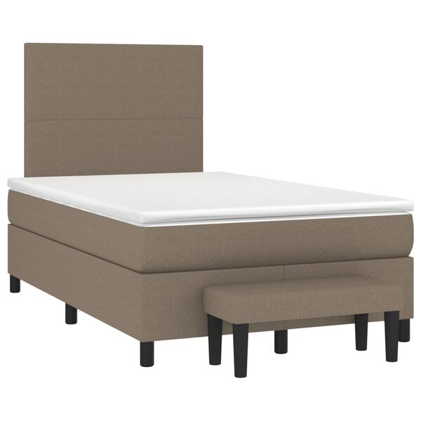 vidaXL Boxspring met matras stof taupe 120x200 cm