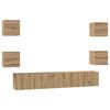 vidaXL Tv-meubelset 7 st Artisan Eiken Bewerkt hout