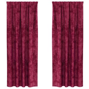 vidaXL Velvet Gordijnen 2 pcs Wijnrood 245 x 140 cm Fluweel