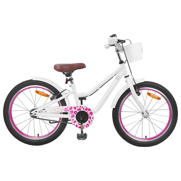 vidaXL Kinderfiets 18 Inch voor 5-7 jaar Wit