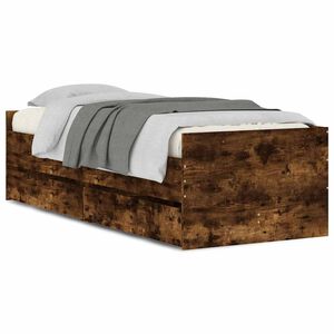 vidaXL Bedframe met lades gerookt eikenkleurig 100x200 cm