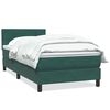 vidaXL Boxspring met matras fluweel donkergroen 80x210 cm