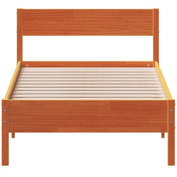 vidaXL Bedframe zonder matras massief grenenhout wasbruin 75x190 cm