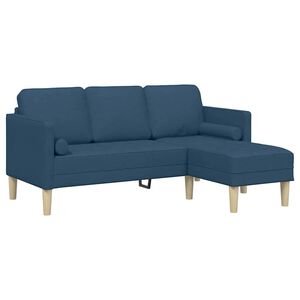 vidaXL Bankstel met kussen Blauw Polyester