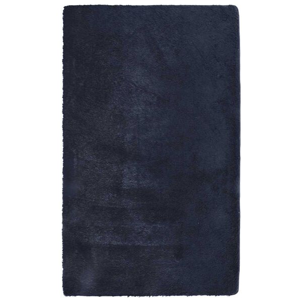 vidaXL Hoogpolig vloerkleed NAVARRA 80x150 cm polyester marineblauw
