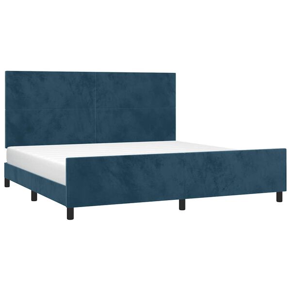 vidaXL Bedframe zonder matras 200x200 cm fluweel donkerblauw