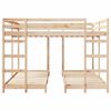 vidaXL Drie-hoog Bunk Bed Frame Naturel 80 / 200 x 200 cm