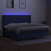 vidaXL Boxspring met matras en LED stof blauw 200x200 cm