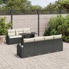 vidaXL Tuin Sofa Set met kussen 8 pcs Zwart Poly riet