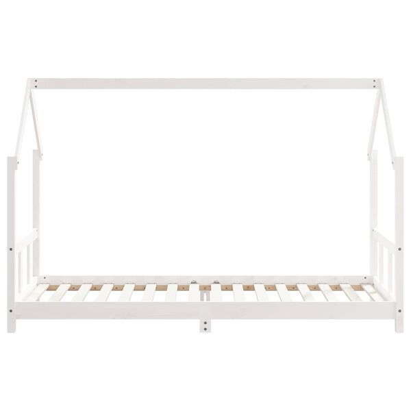vidaXL Kinderbedframe 90x200 cm massief grenenhout wit