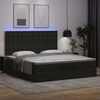 vidaXL Ottoman bed met matrassen en LED's 200x200cm kunstleer zwart