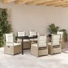 vidaXL Tuin eettafelset 7 pcs Beige en Cr&egrave;me Wit poly rattan