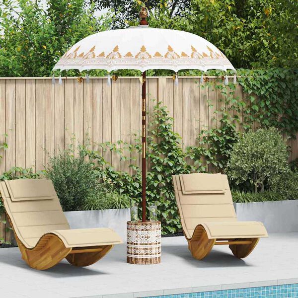vidaXL Balinese parasol met basis Crème 185 x 185 x 260 cm