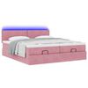 vidaXL Ottoman bed met matrassen en LED's 160x200cm fluweel roze