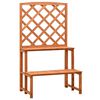 vidaXL Plantenrek met latwerk 70x42x120 cm massief vurenhout oranje