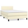 vidaXL Boxspring met matras kunstleer cr&egrave;mekleurig 120x200 cm