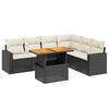 vidaXL 7-delige Loungeset met kussens poly rattan zwart