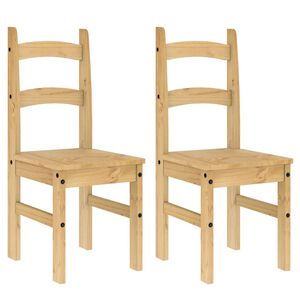 vidaXL Eetkamerstoelen 2 st 40x46x99 cm massief grenenhout