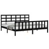 vidaXL Bedframe met hoofdbord massief hout zwart 200x200 cm