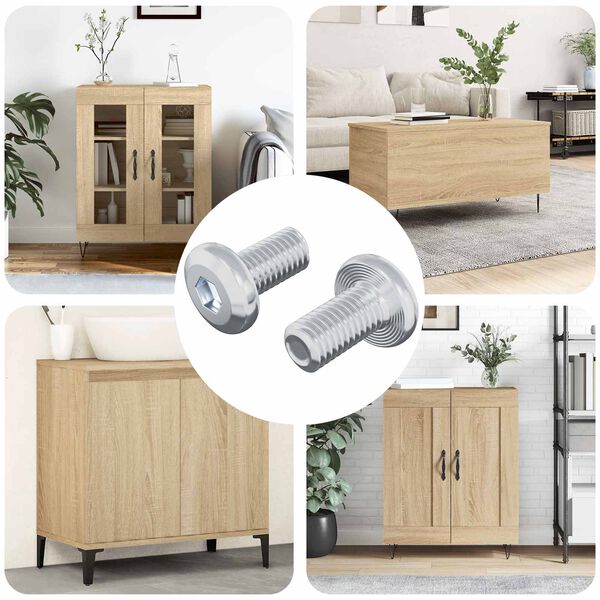 vidaXL Slotschroef Effen 2 pcs Zilver M6 x 12 mm Staal