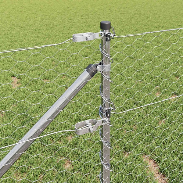 vidaXL Afrasteringspaal Zilver 50 x 0,6 m (36 mm gaas) Staal