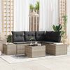 vidaXL Tuin Sofa Set met kussen 4 pcs Lichtgrijs poly rattan