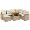 vidaXL 8-delige Loungeset met kussens poly rattan beige