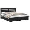 vidaXL Bedframe met lade Zwart Eiken 180 x 200 cm Bewerkt hout