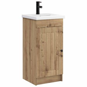 vidaXL Badkamermeubel met Wasbak Artisanaal eiken 42 x 40 x 84,5 cm