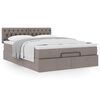 vidaXL Bed met matras 140x190 cm stof taupe