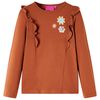 vidaXL Kindershirt met lange mouwen 128 cognackleurig