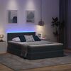 vidaXL Opbergbed met LED met matras Donkergrijs 140 x 200 cm Fluweel
