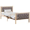 vidaXL Bedframe met hoofdeinde Taupe 90 x 200 cm Massief grenenhout
