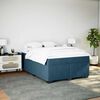 vidaXL Boxspring met matras fluweel donkerblauw 140x200 cm