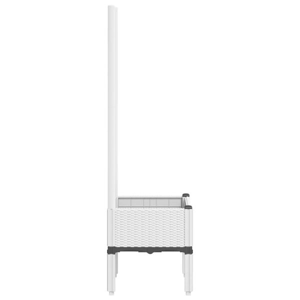 vidaXL Plantenbak met latwerk 40x40x142 cm polypropeen wit