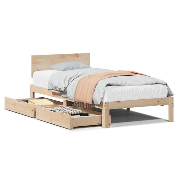 vidaXL Bedframe met lades massief grenenhout 90x190 cm