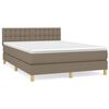vidaXL Boxspring met matras stof taupe 140x190 cm