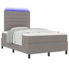 vidaXL Boxspring bed met matras met LED Taupe 120 x 200 cm Stof
