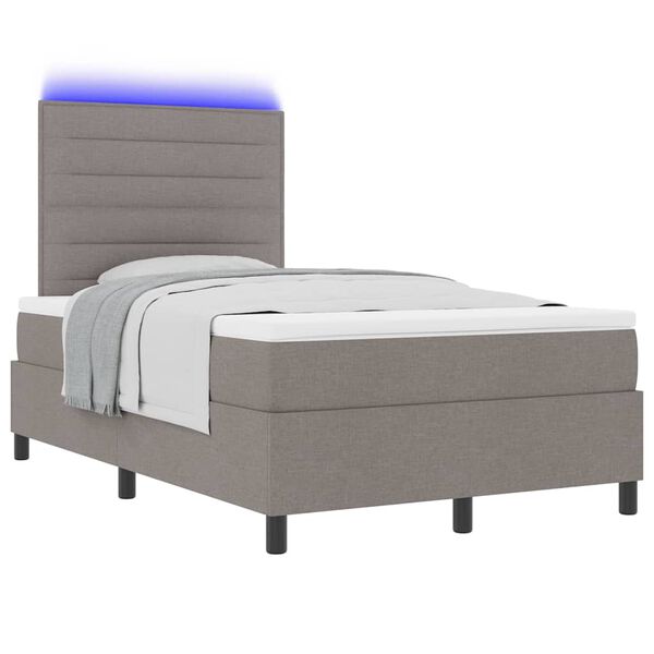 vidaXL Boxspring bed met matras met LED Taupe 120 x 200 cm Stof