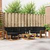 vidaXL Buiten bankenset met kussen 8 pcs Natuurlijk en Zwart