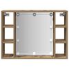 vidaXL Spiegelkast met LED 76x15x55 cm bewerkt hout artisanaal eiken
