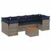 vidaXL 8-delige Loungeset met kussens poly rattan grijs