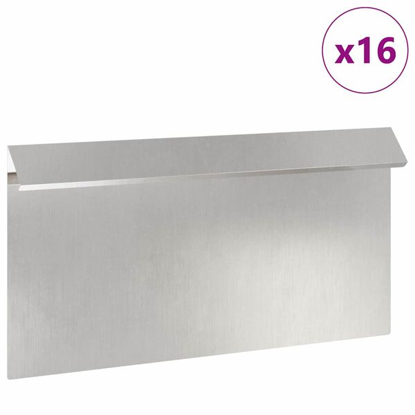 vidaXL Slakkenhekje 16 pcs Zilver 50 x 3,5 x 25 cm Roestvrij staal