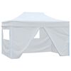 vidaXL Partytent met 4 zijwanden inklapbaar 3x4,5 m wit