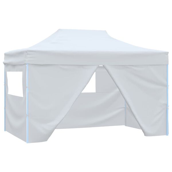 vidaXL Partytent met 4 zijwanden inklapbaar 3x4,5 m wit