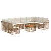 vidaXL Buiten bankenset 11 pcs Natuurlijk en Cr&egrave;me Wit Polyester